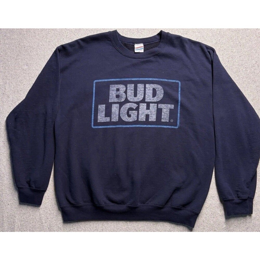 Vintage-Style Junk Food Tees Bud Light Crewneck Sweatshirt Men’s Size Medium